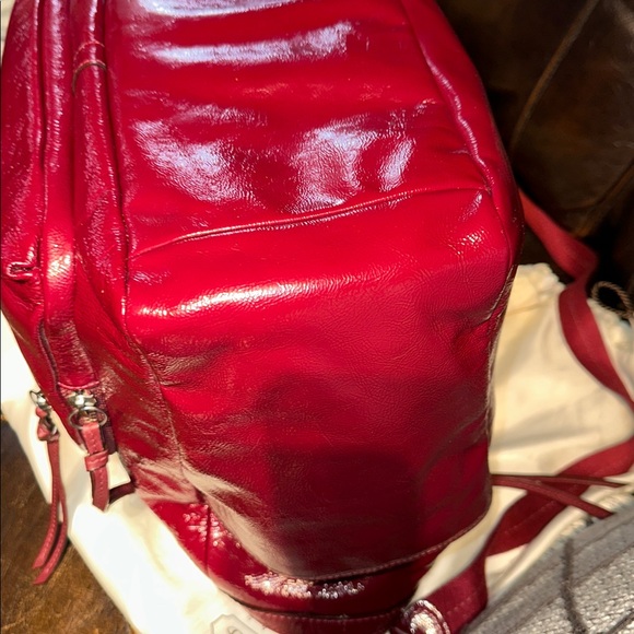 ⭐️#16002 Coach Oxblood Patent Leather Versatile Travel/Baby Tote with Change Pad - Picture 12 of 15